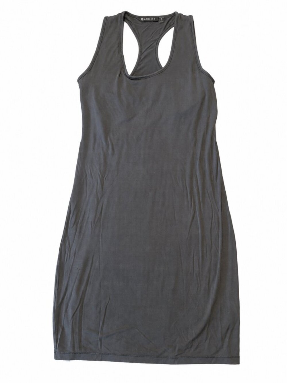 Athleta Gray Racerback Keyhole Athletic Dress Small Built In Bra No Pads